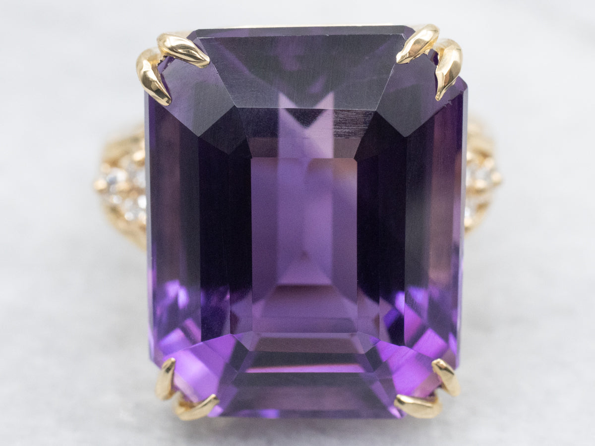 Amethyst and Diamond Cocktail Ring