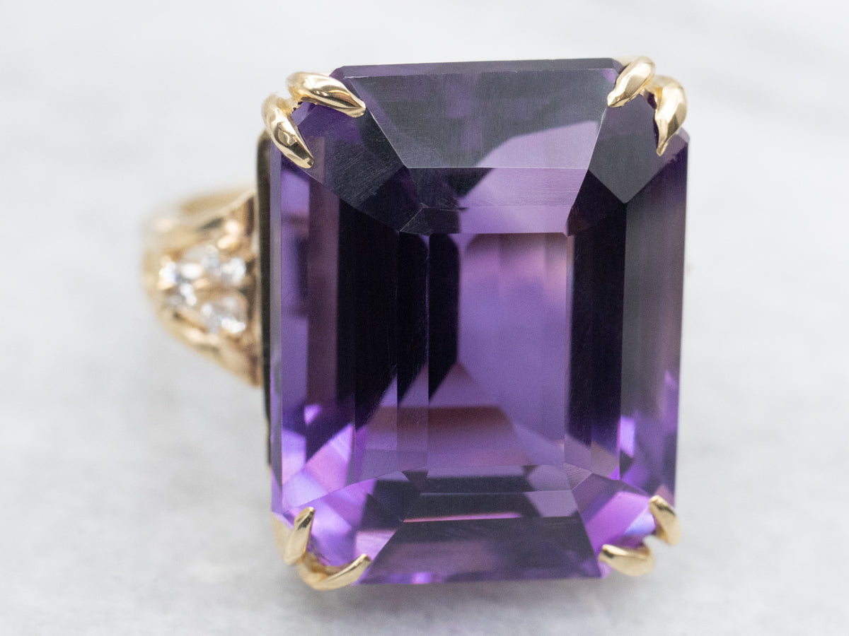 Amethyst and Diamond Cocktail Ring