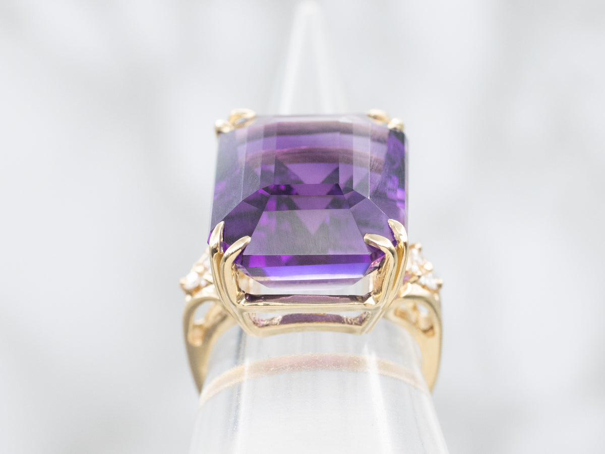 Amethyst and Diamond Cocktail Ring