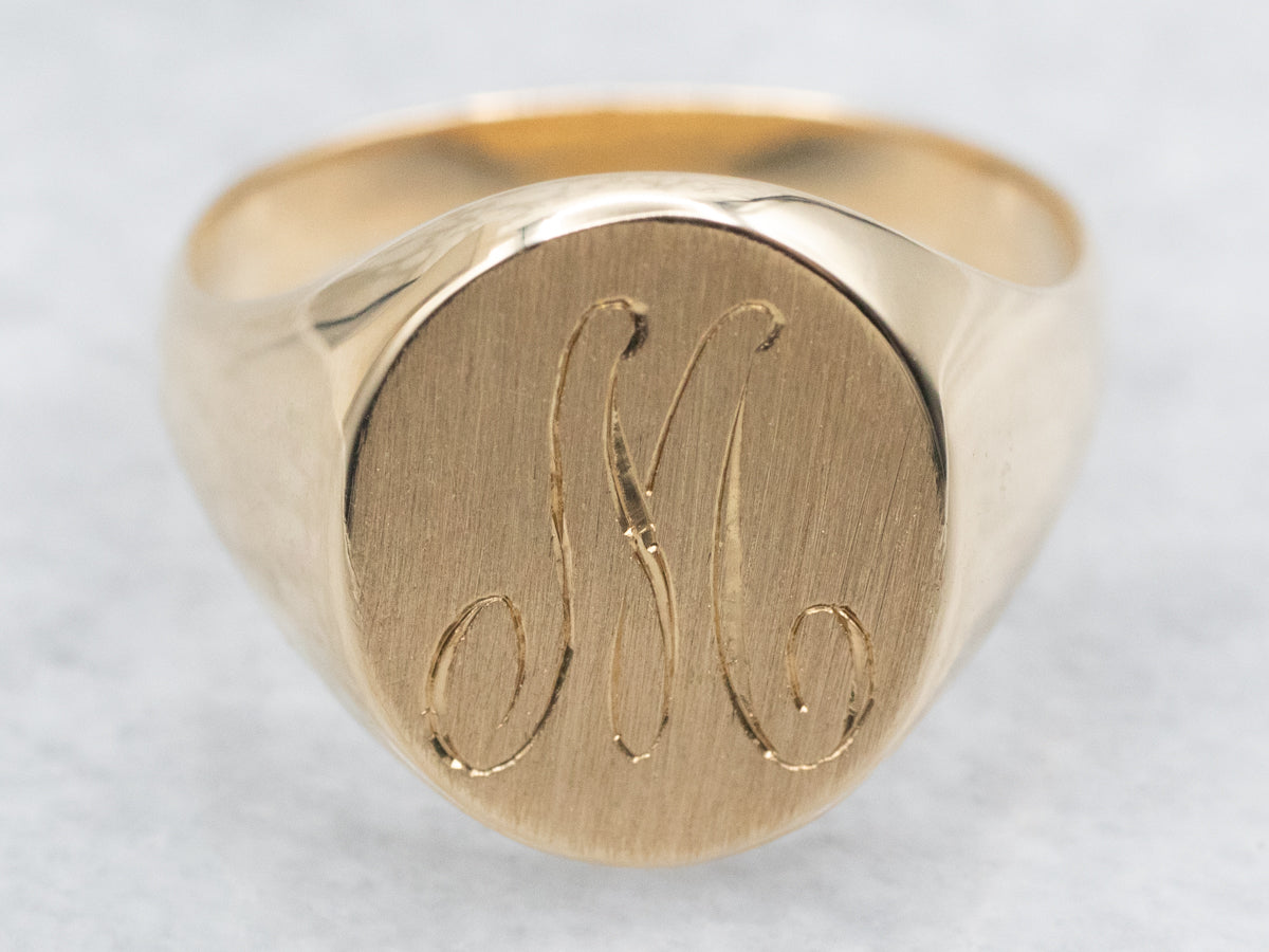 "M" Initial Pendant & Signet Ring Pairing