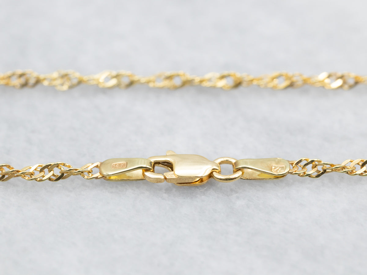 Gold Singapore Chain with Lobster Clasp