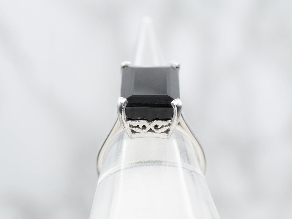 Vintage Green Tourmaline Solitaire Ring