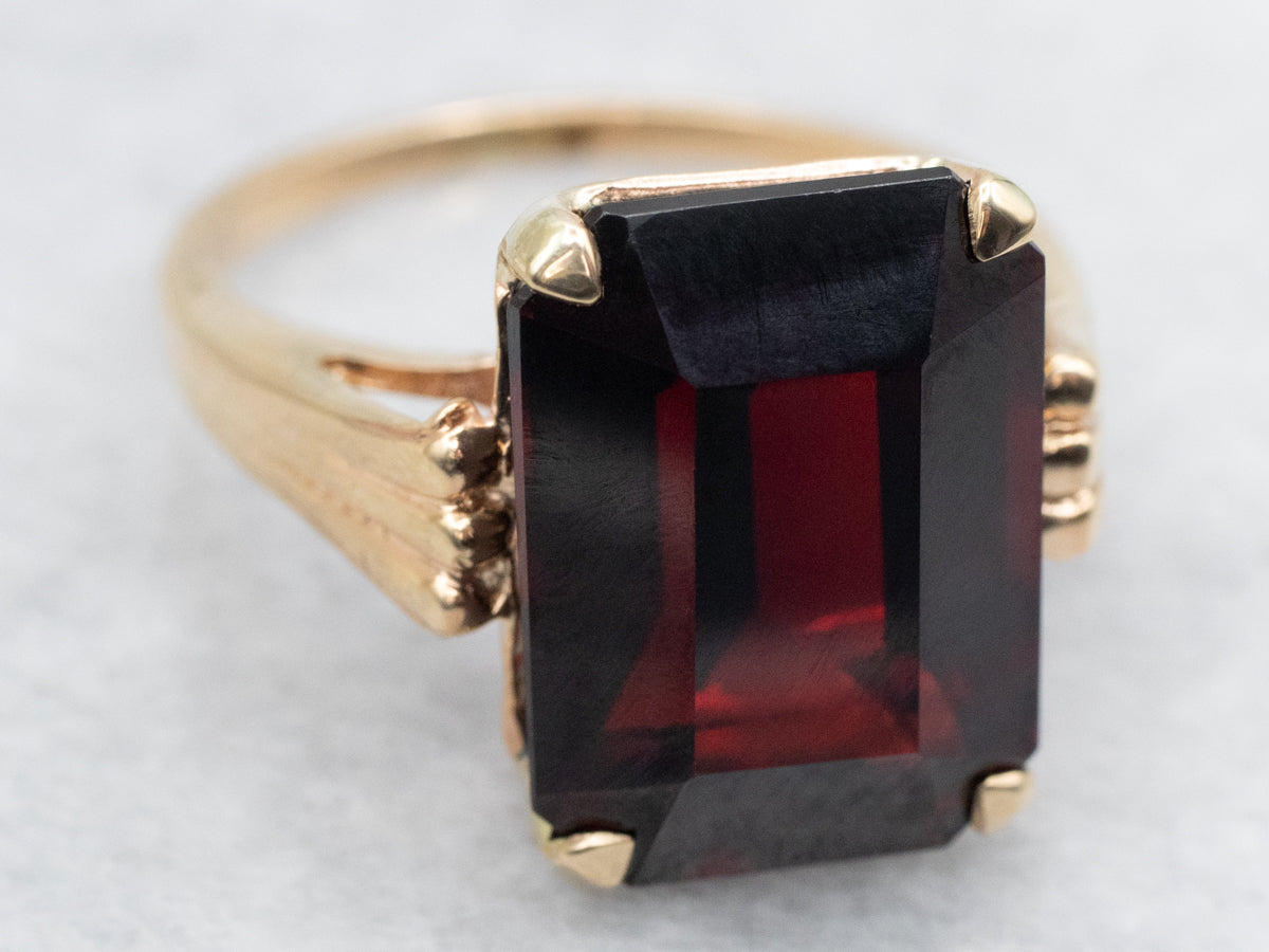 Garnet Solitaire Cocktail Ring