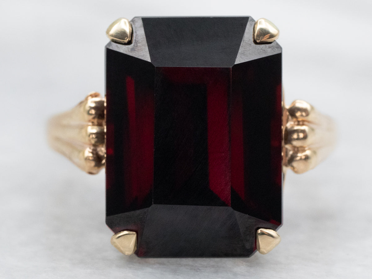 Garnet Solitaire Cocktail Ring