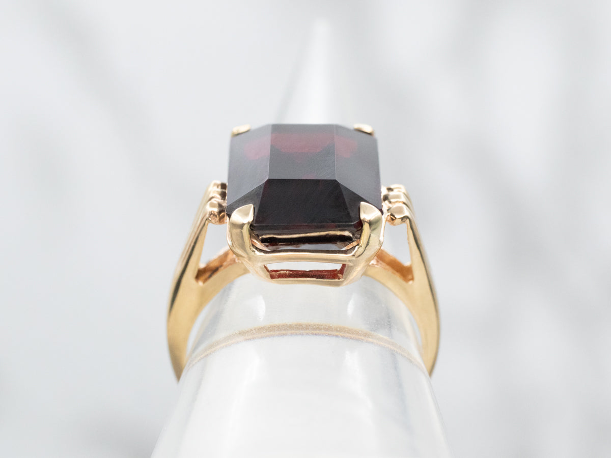 Garnet Solitaire Cocktail Ring