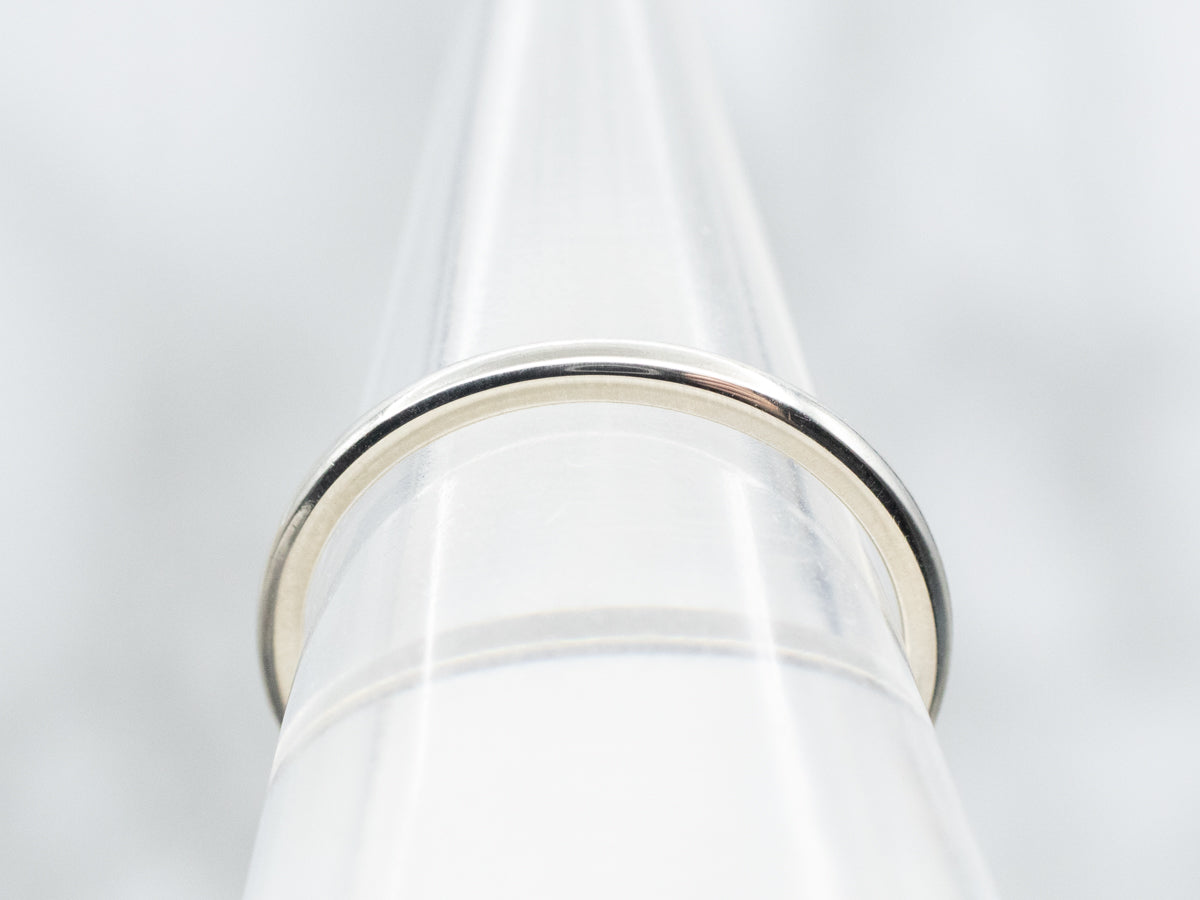 Thin Polished White Gold Band