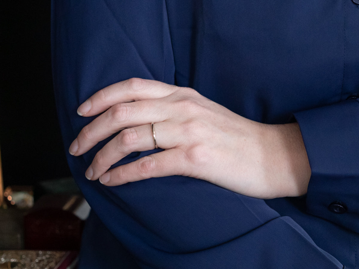 Thin Polished White Gold Band