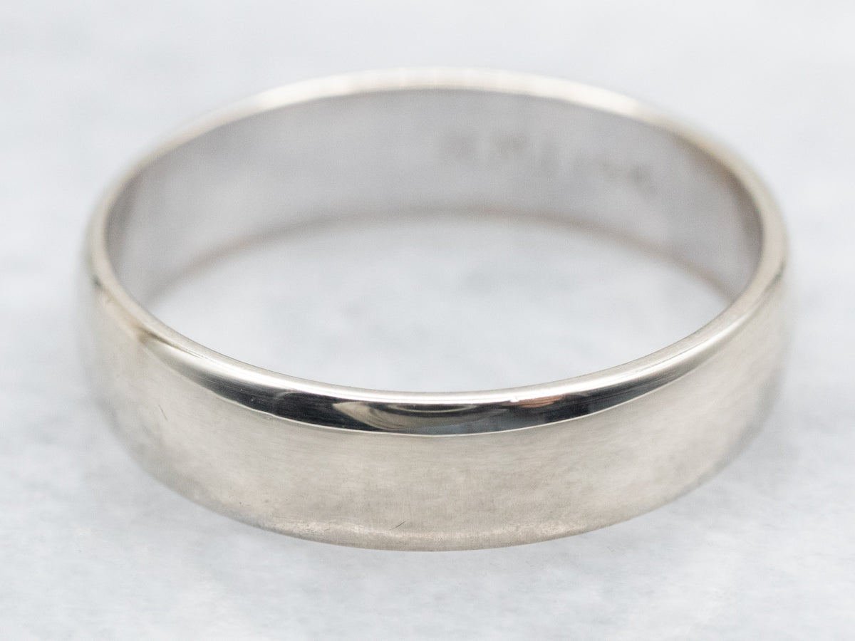 Simple White Gold Wedding Band