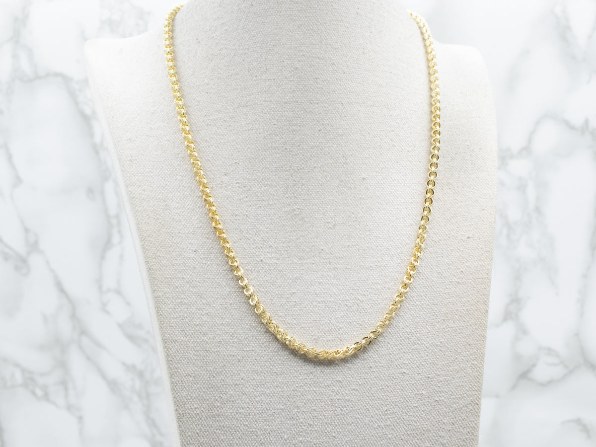 Textured Round Rolo-Link Chain