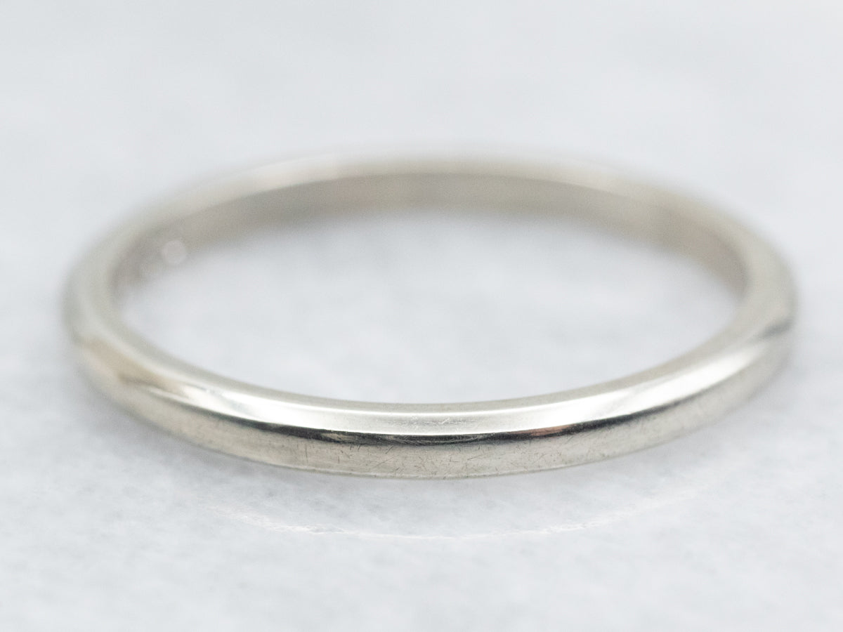 Thin Polished White Gold Band