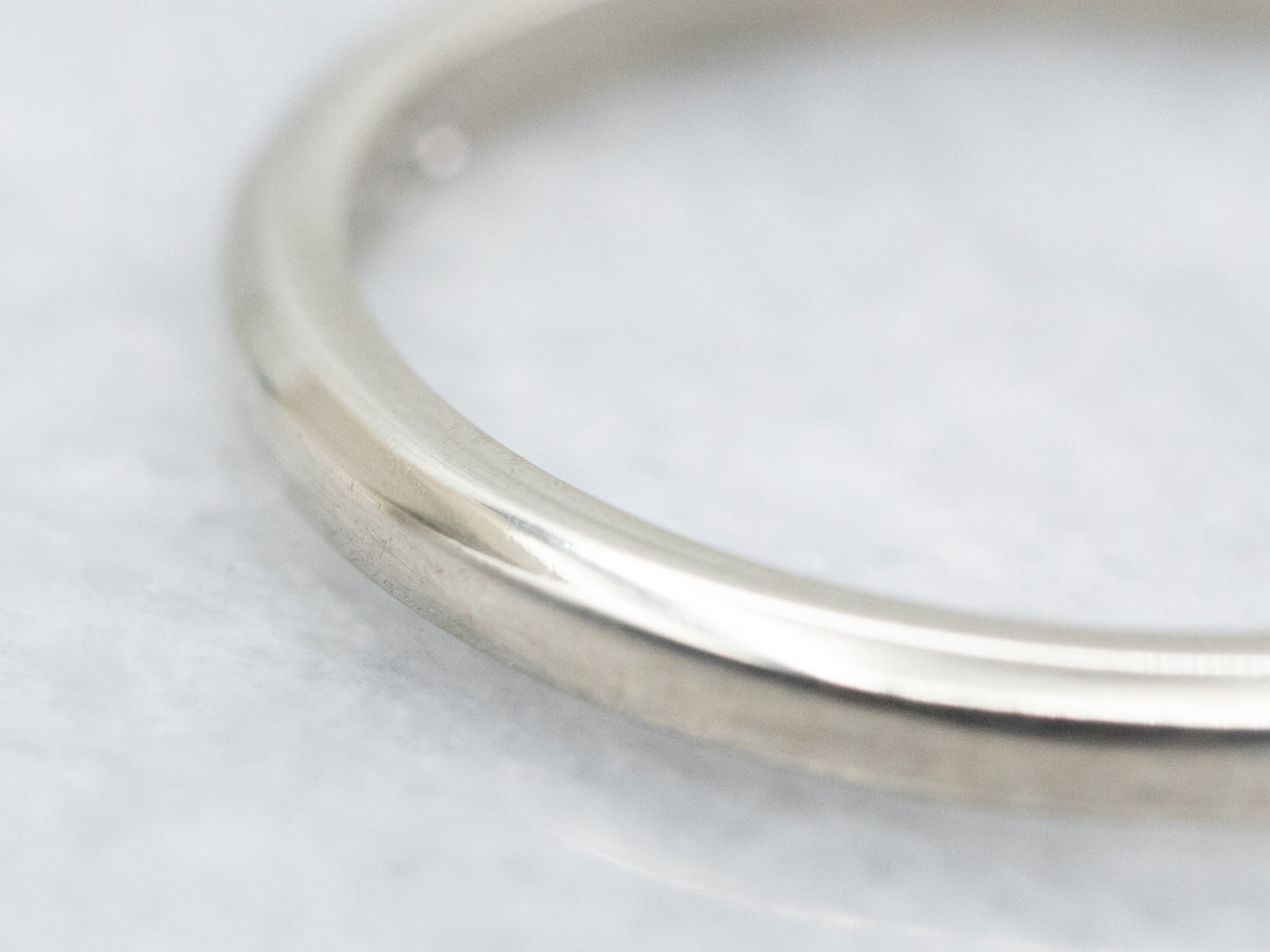 Thin Polished White Gold Band
