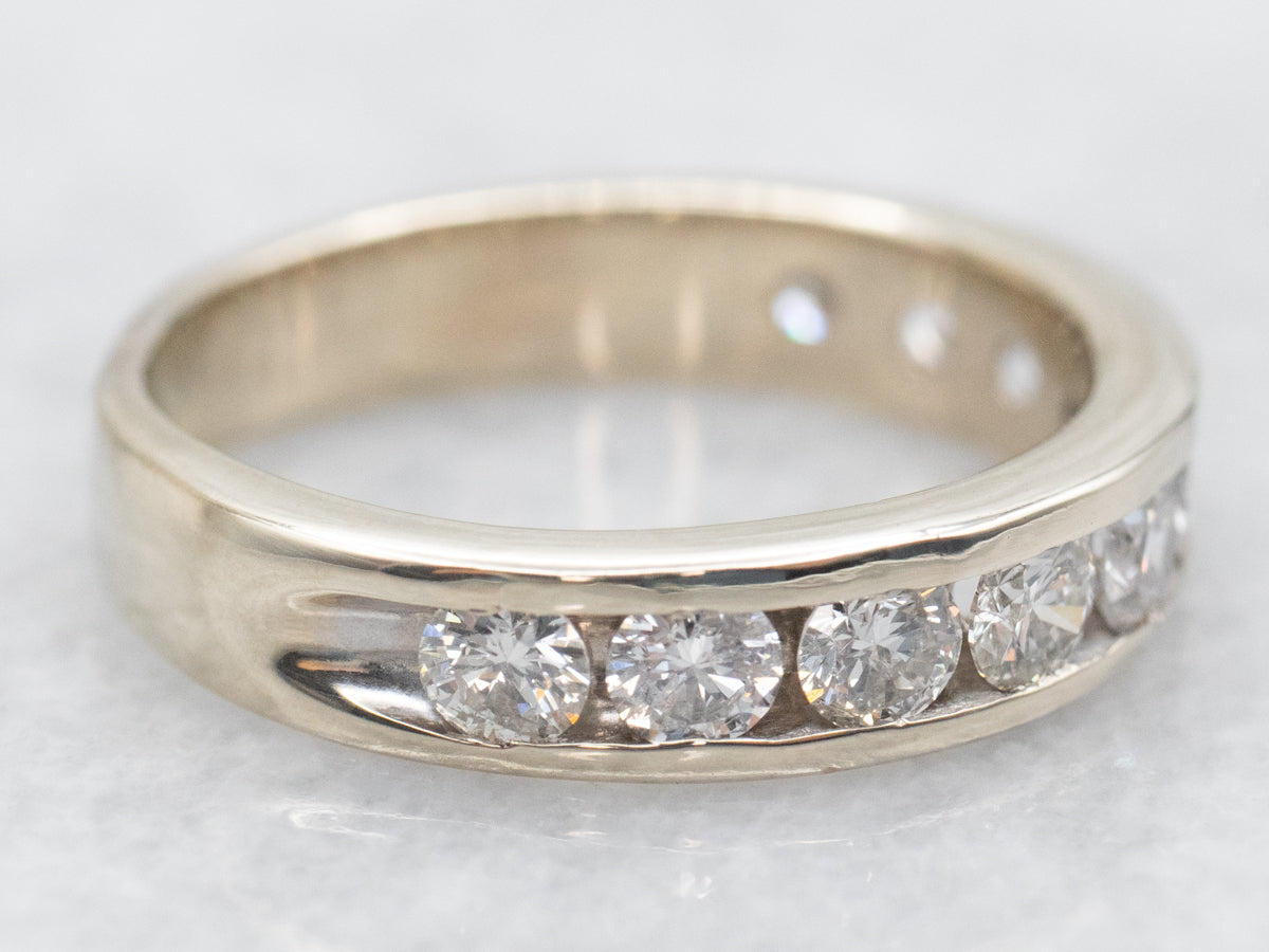 White Gold Channel Set Diamond Band