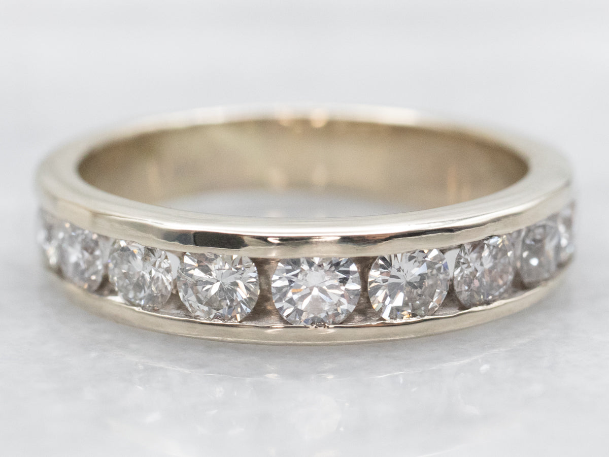 White Gold Channel Set Diamond Band