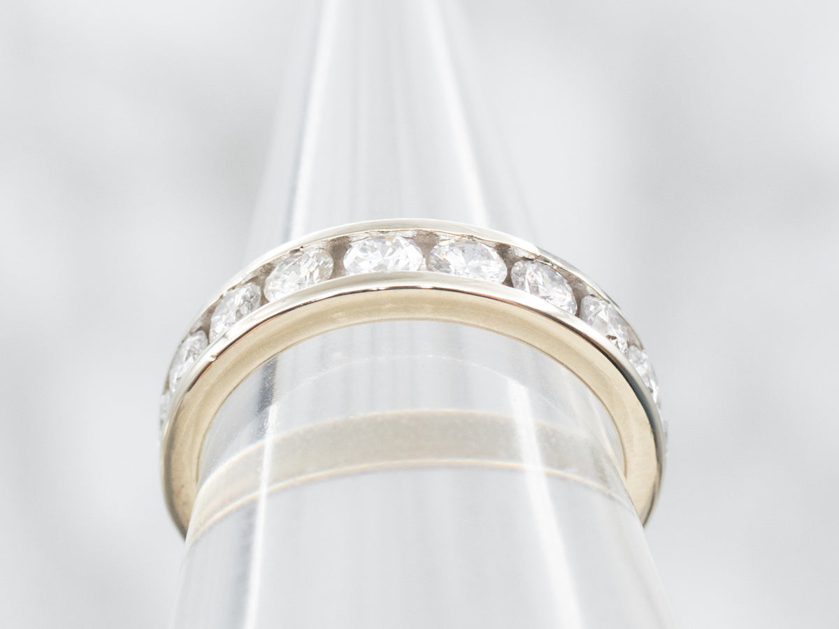 White Gold Channel Set Diamond Band