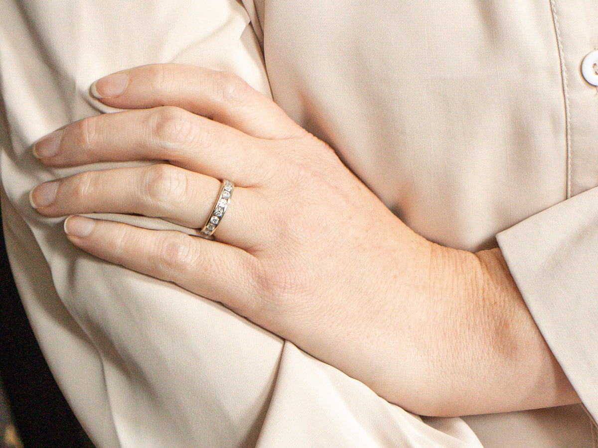 White Gold Channel Set Diamond Band