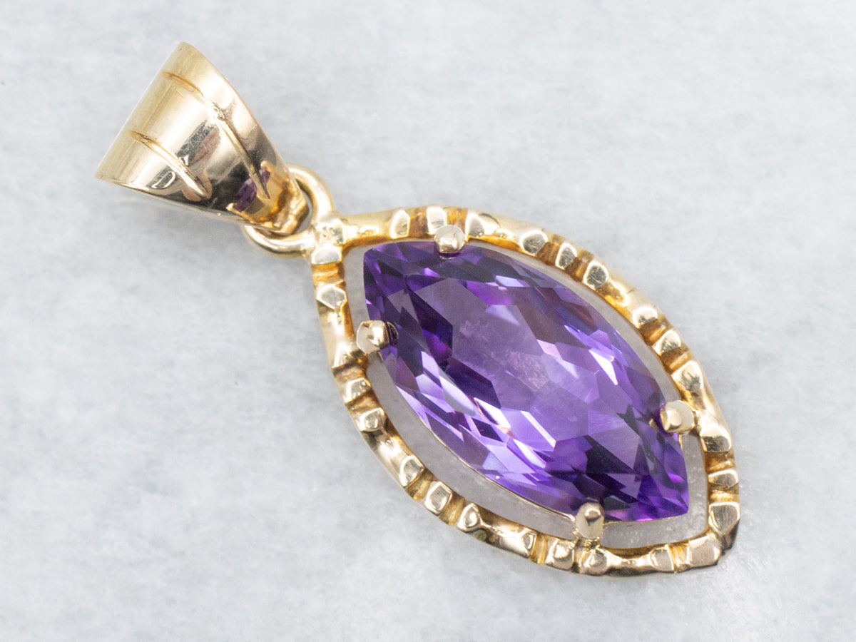 Marquise Cut Amethyst Pendant
