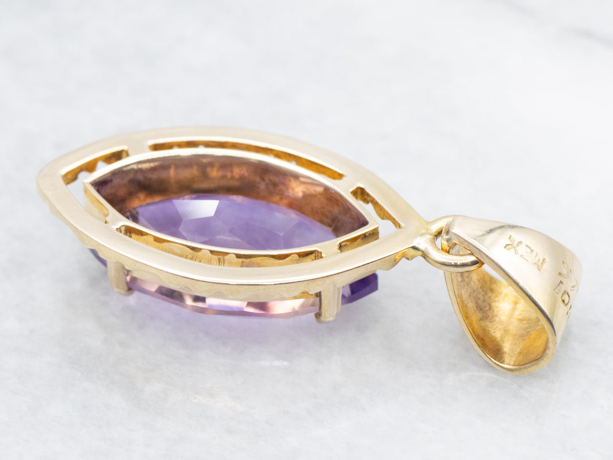 Marquise Cut Amethyst Pendant