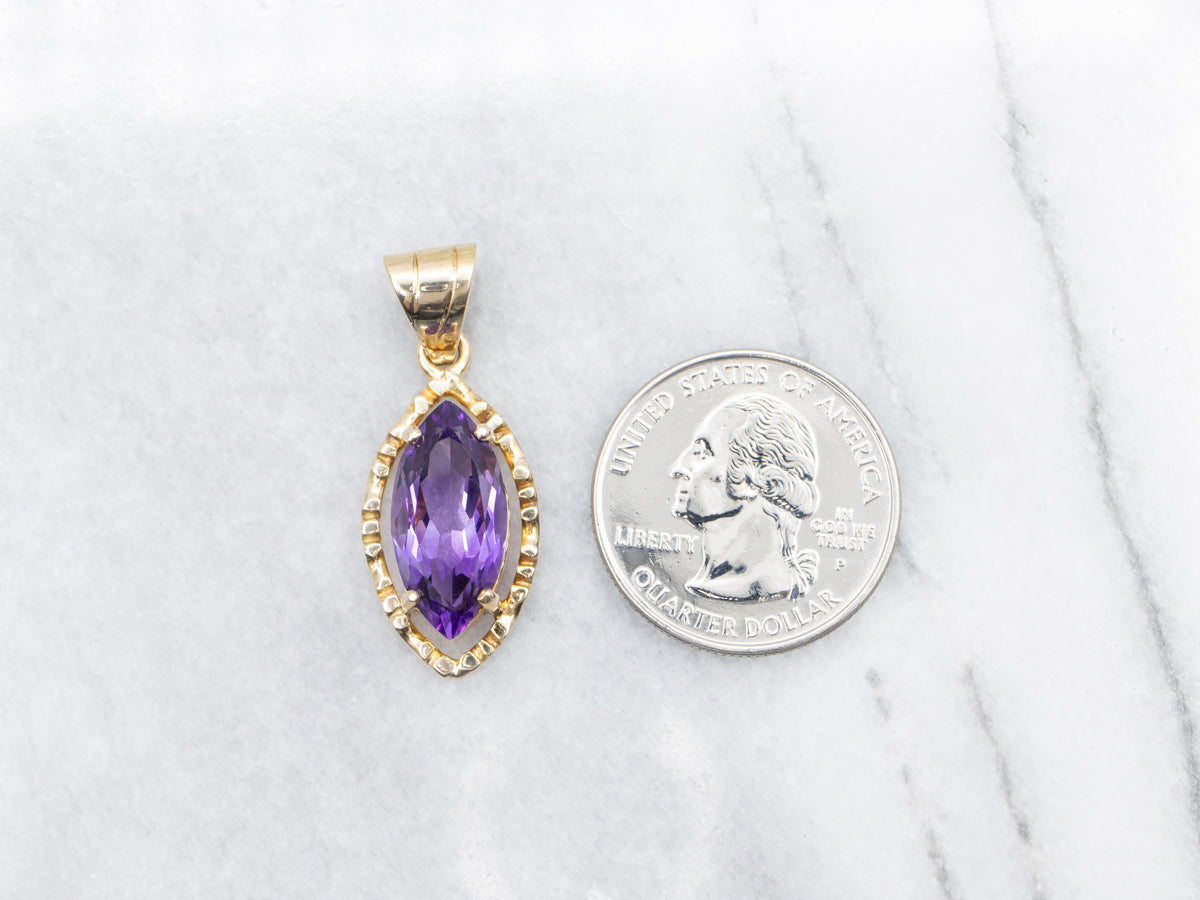 Marquise Cut Amethyst Pendant