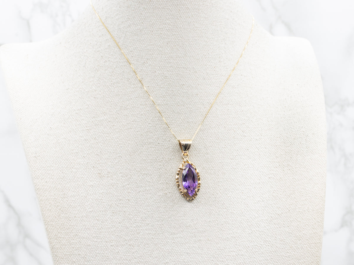 Marquise Cut Amethyst Pendant