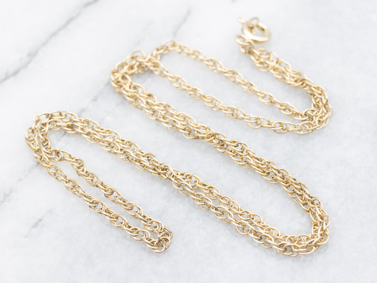 Gold Rope Chain with Spring Ring Clasp