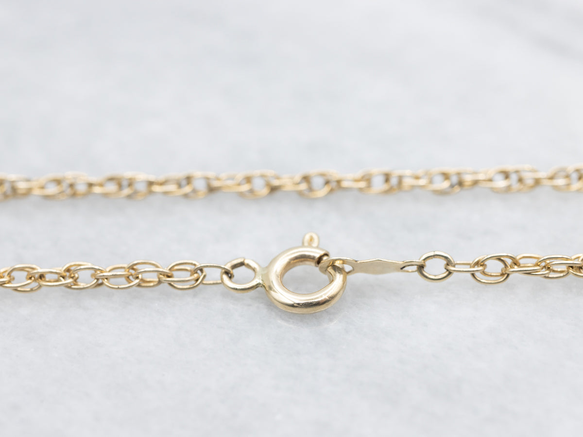 Gold Rope Chain with Spring Ring Clasp