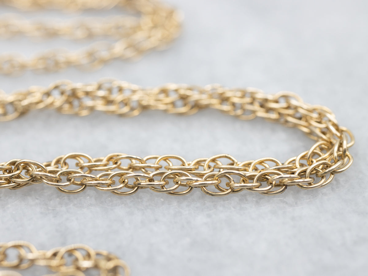 Gold Rope Chain with Spring Ring Clasp