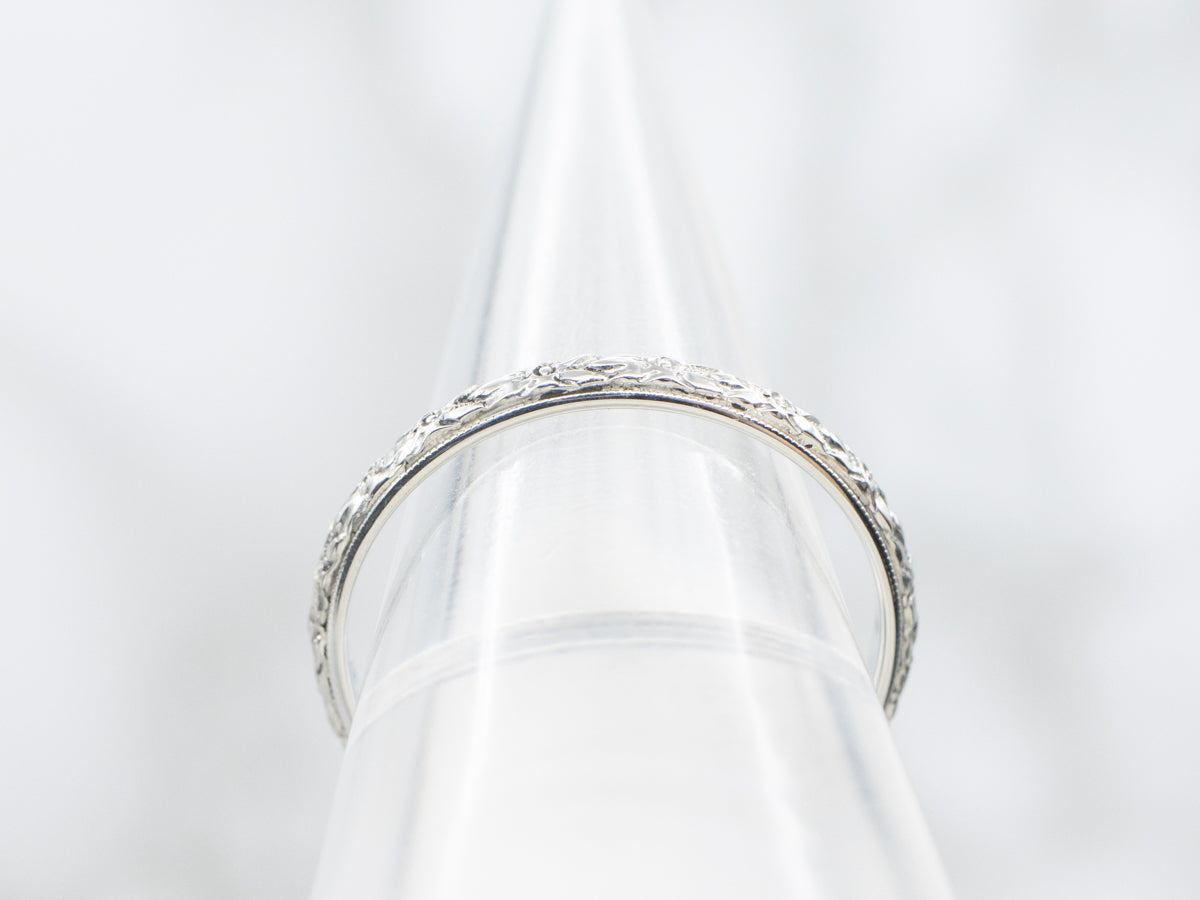 Vintage 18-Karat Gold Floral Pattern Band