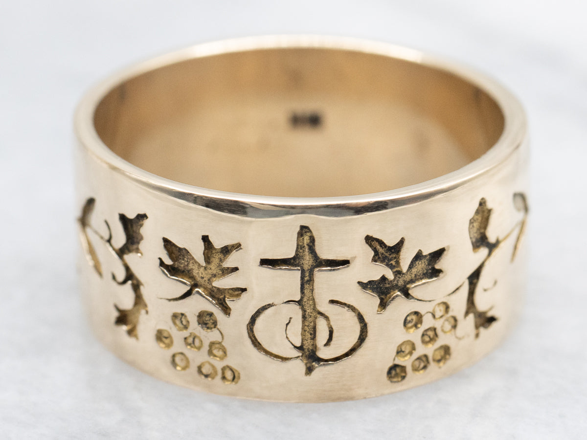 Antique Grape Vine Religious Cigar Band