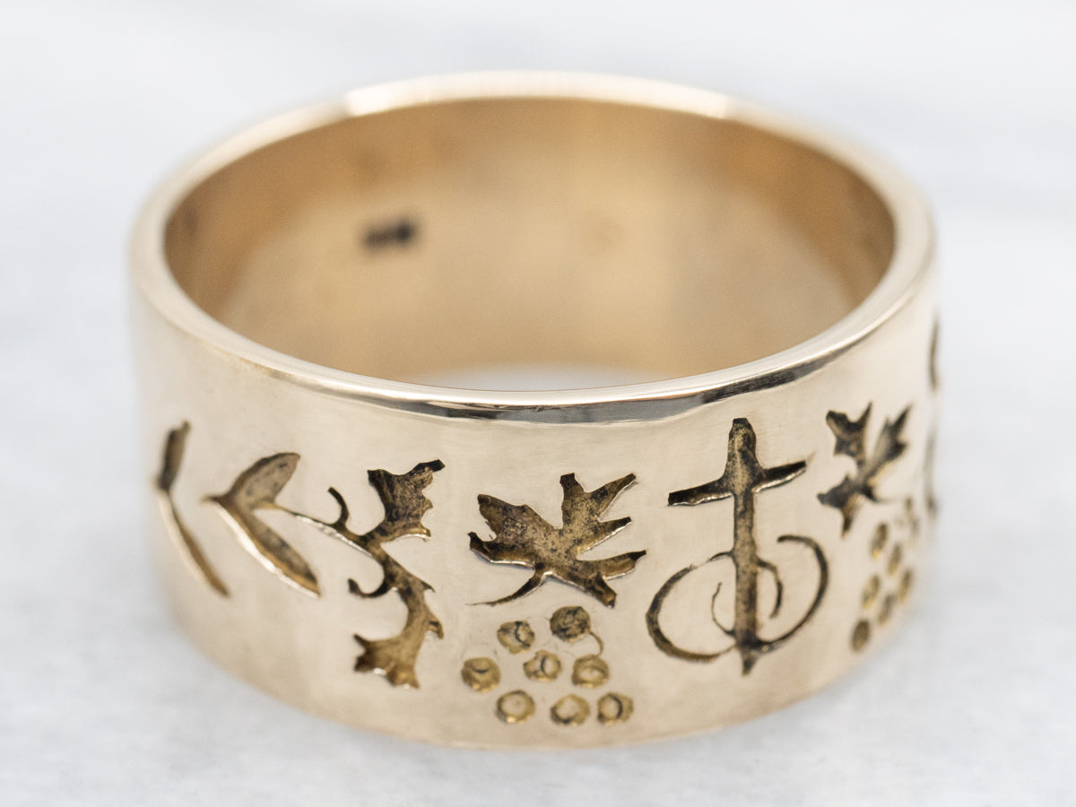 Antique Grape Vine Religious Cigar Band