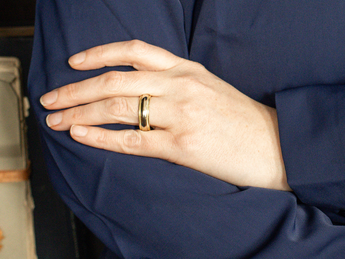 Men's 18-Karat Two Tone Band with Milgrain Edge