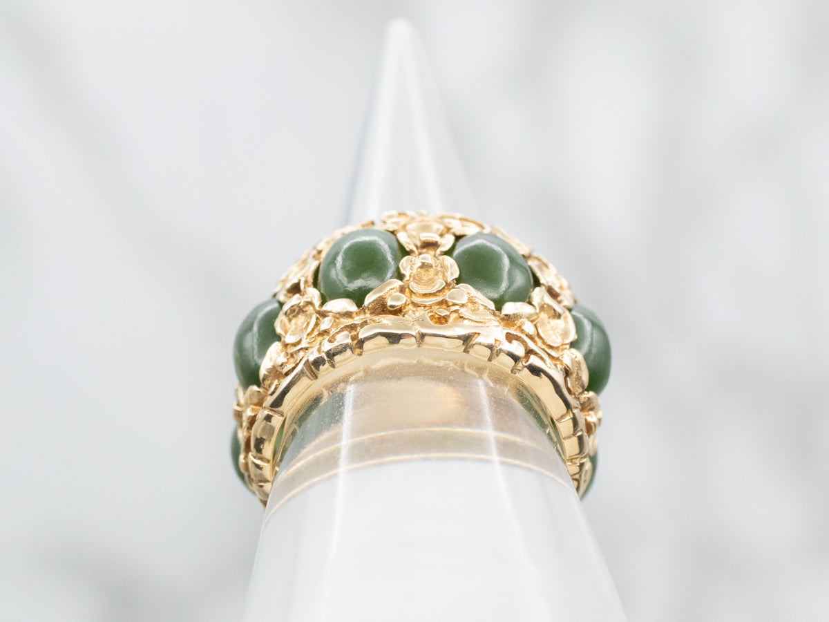 Ornate Gold Jade Eternity Band