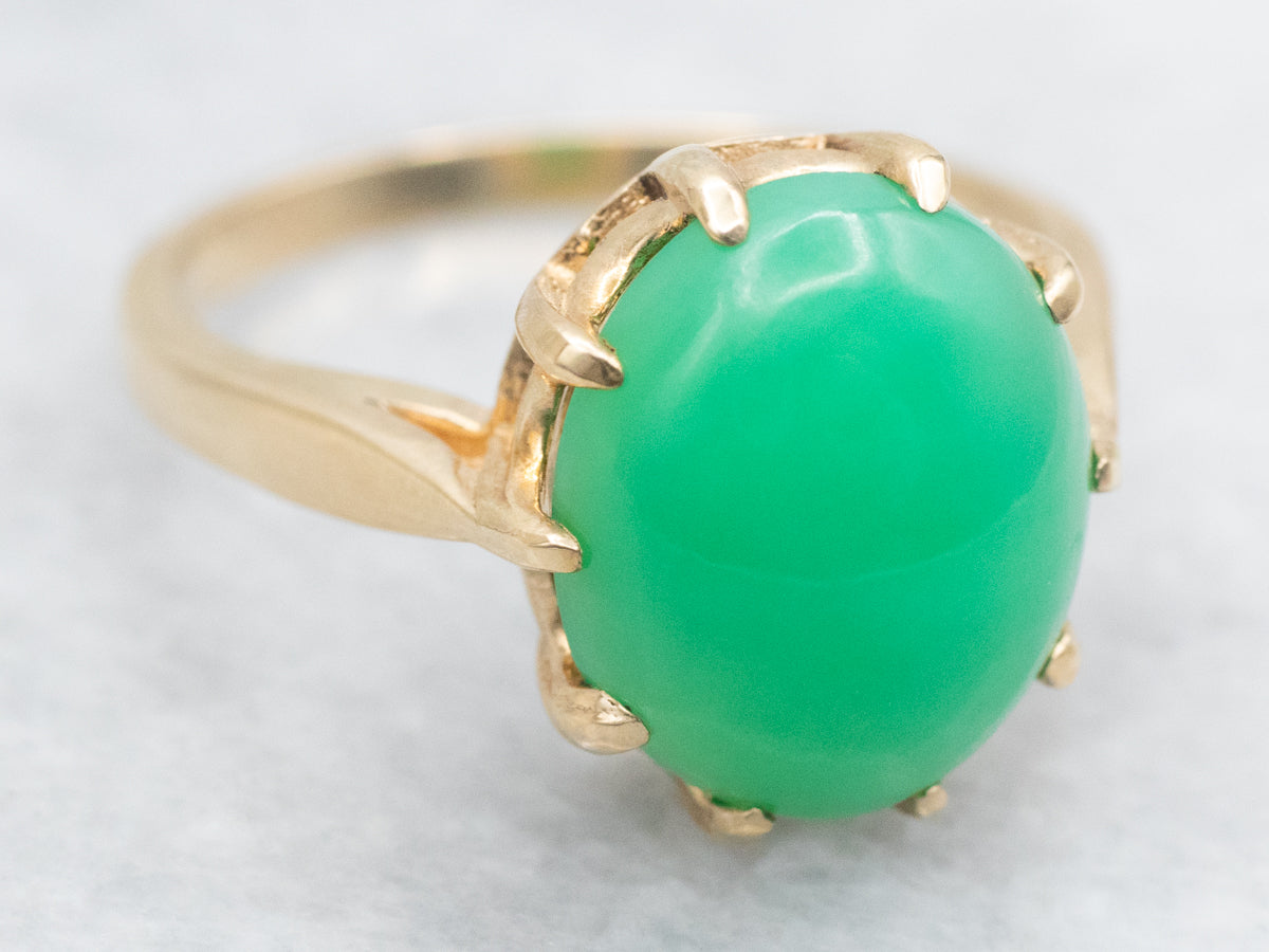 Chrysoprase Solitaire Cocktail Ring