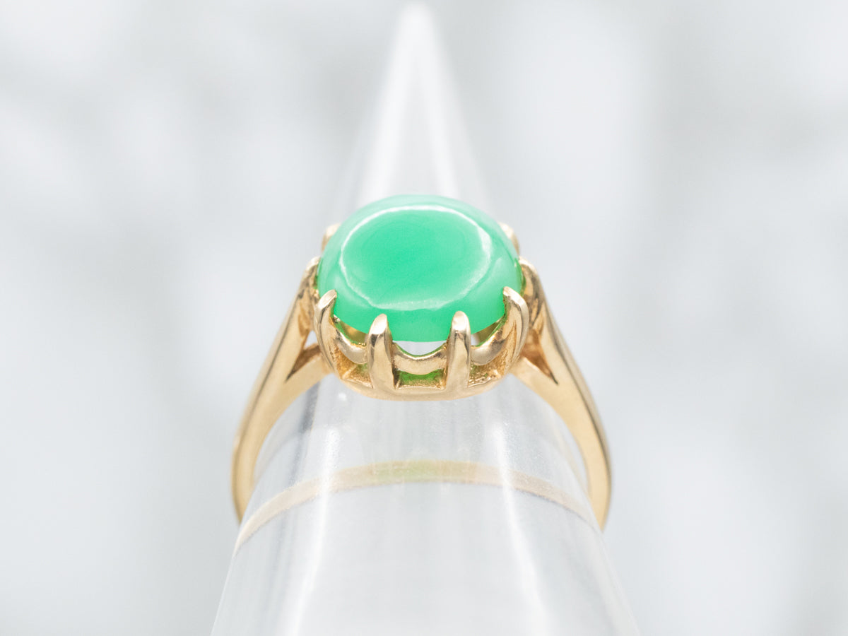 Chrysoprase Solitaire Cocktail Ring