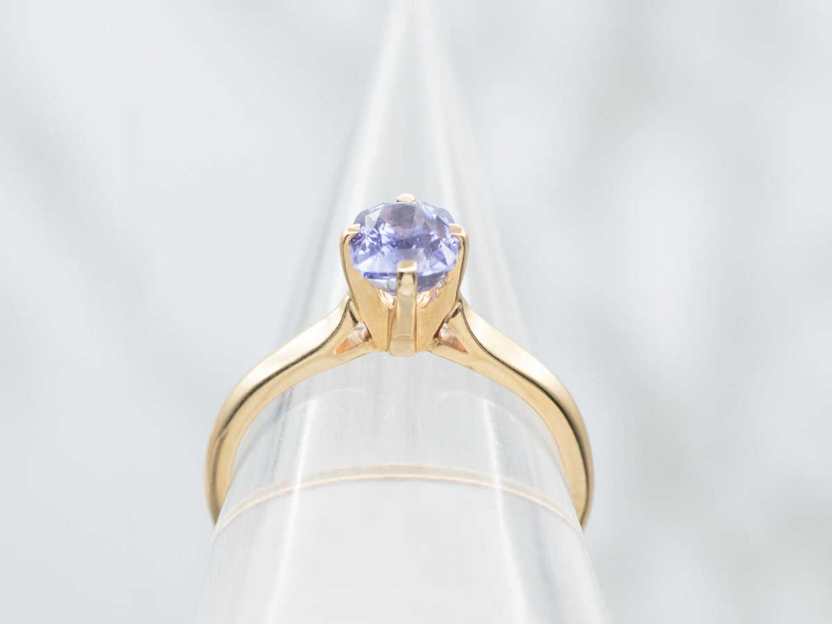 Cushion Cut Sapphire Solitaire Ring
