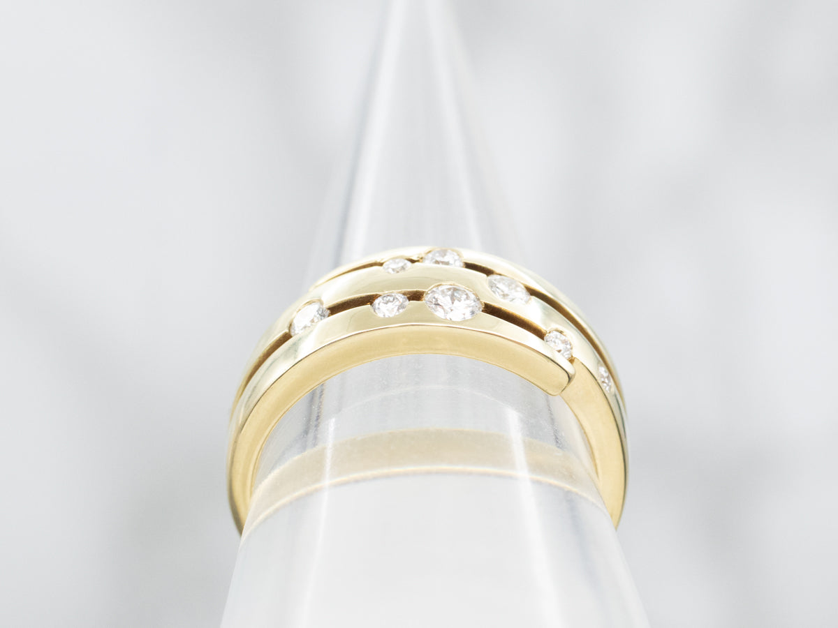 Flush Set Scattered Diamond Wrap Band