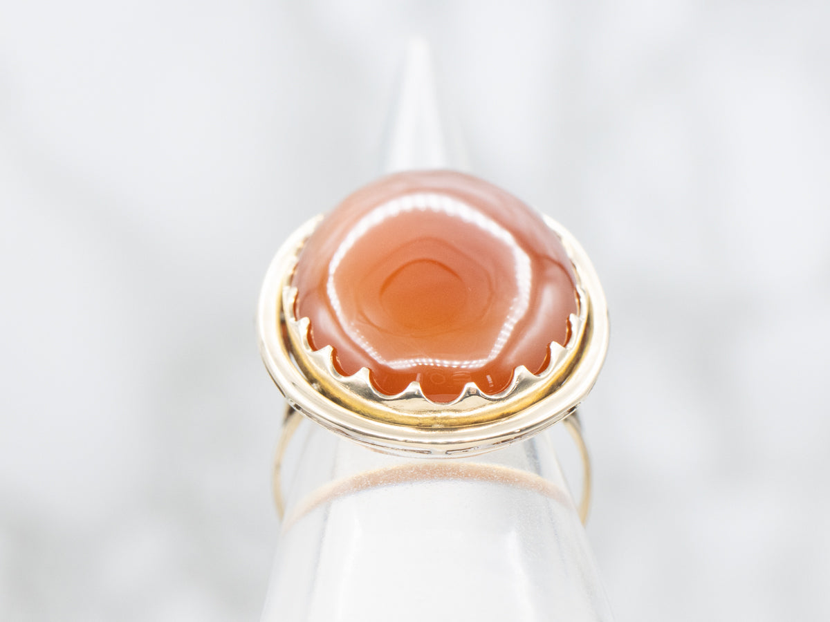 Vintage Oval-Cut Carnelian Cocktail Ring