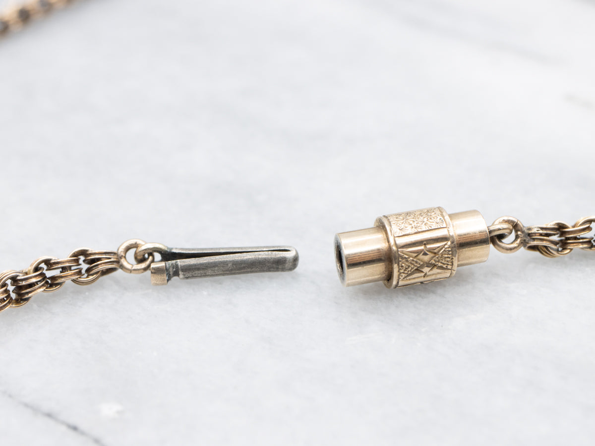 Victorian Seed Pearl and Gold Floral Sautoir Necklace