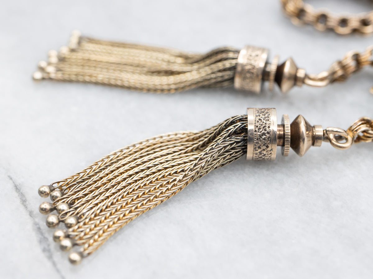 Victorian Seed Pearl and Gold Floral Sautoir Necklace