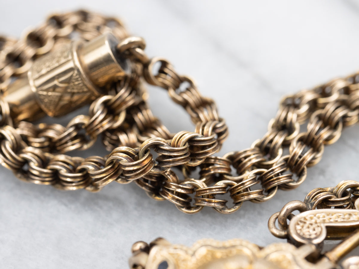 Victorian Seed Pearl and Gold Floral Sautoir Necklace