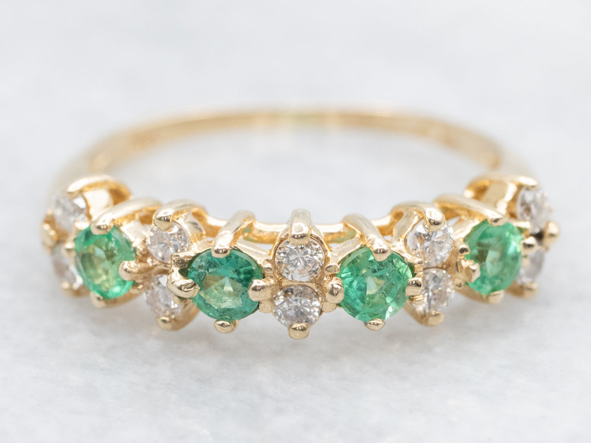 Pretty Emerald and Diamond Band