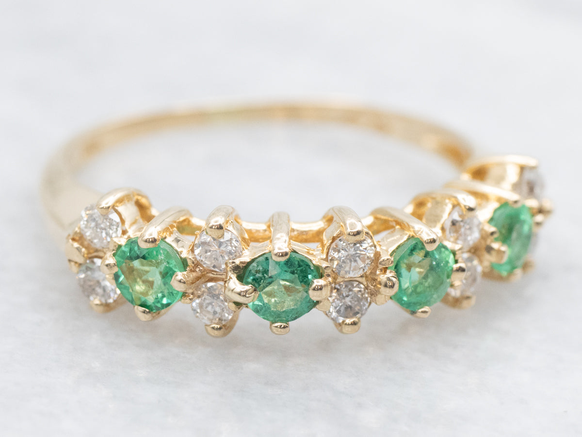 Pretty Emerald and Diamond Band