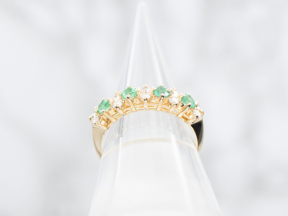 Pretty Emerald and Diamond Band