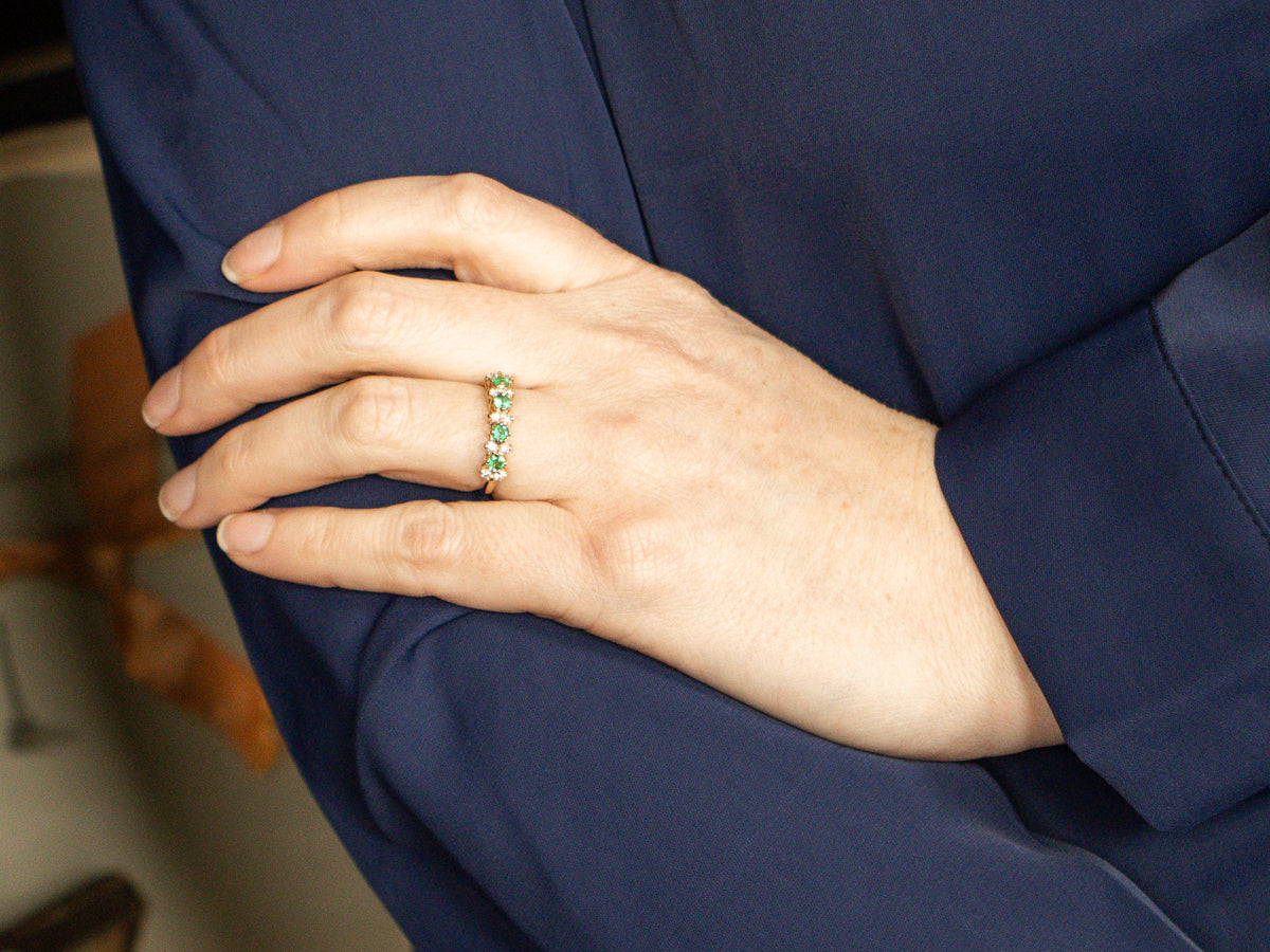Pretty Emerald and Diamond Band