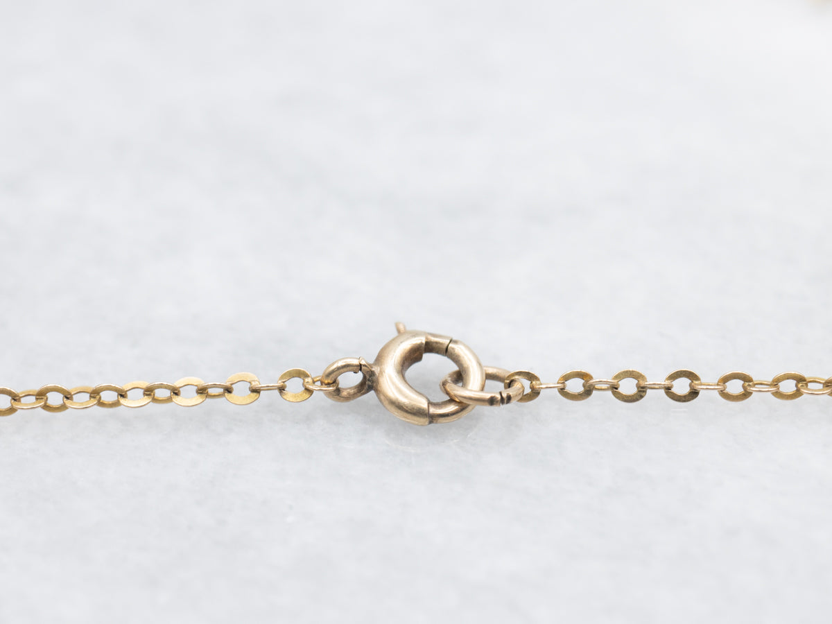 Peridot Briolette Gemstone and Seed Pearl Ribbon Necklace