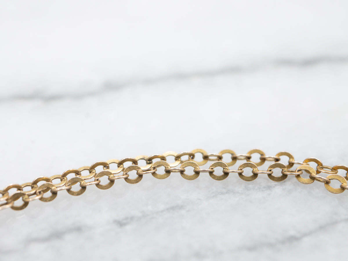 Peridot Briolette Gemstone and Seed Pearl Ribbon Necklace