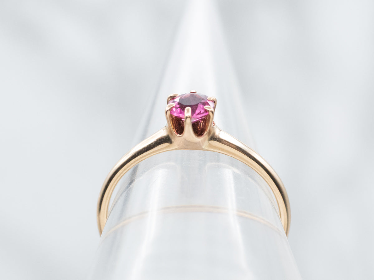 Sweet Pink Tourmaline Solitaire Ring