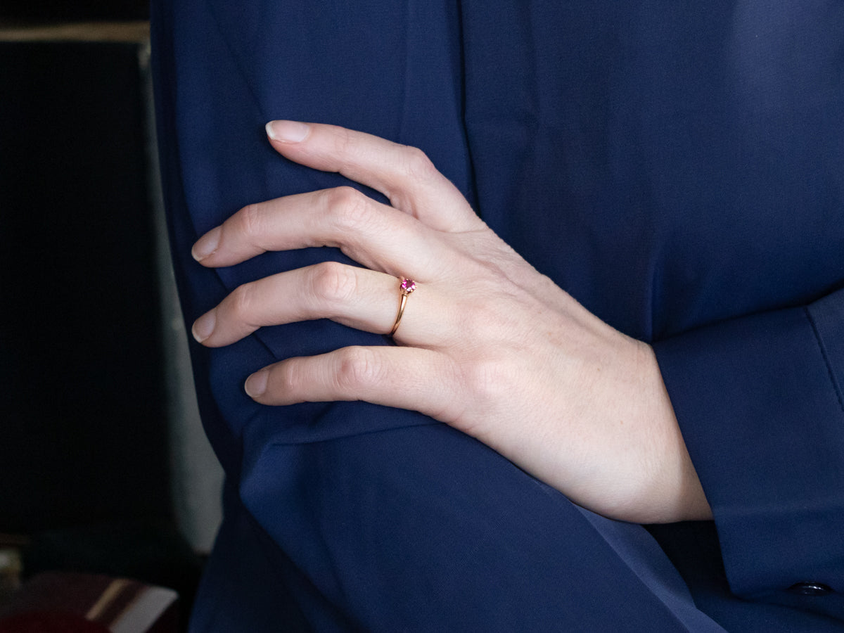 Sweet Pink Tourmaline Solitaire Ring