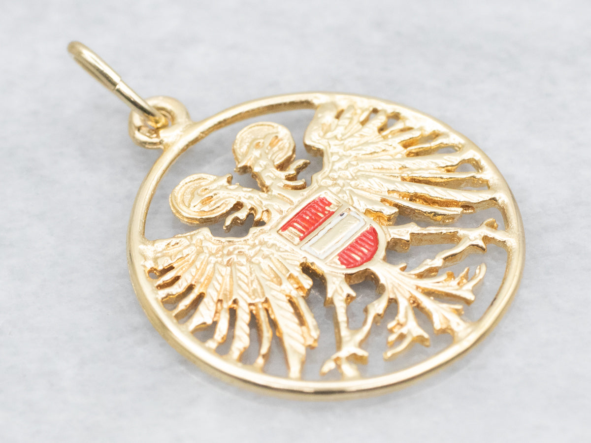 Vintage Gold and Enamel "State of Austria" Pendant