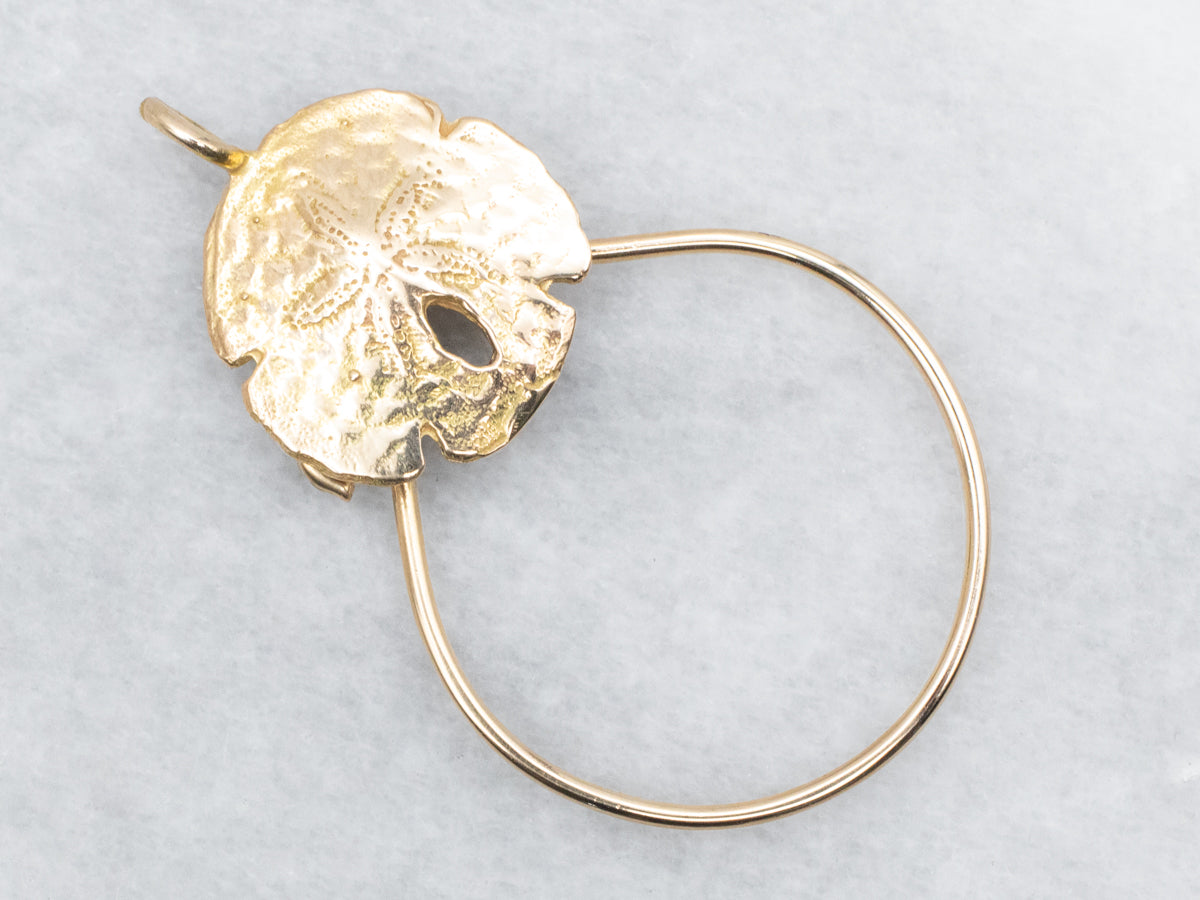 Gold Sand Dollar Charm Holder