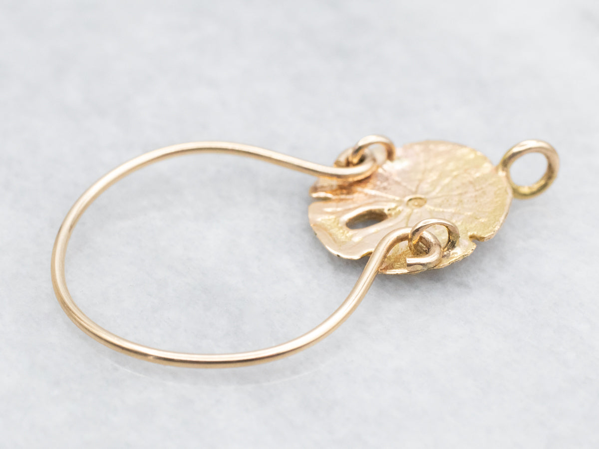 Gold Sand Dollar Charm Holder